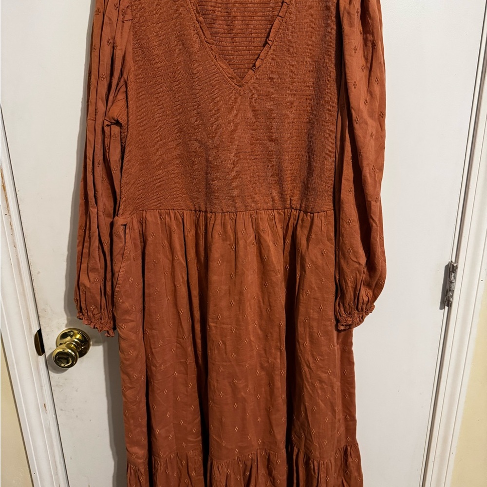 Old Navy Rust Long Sleeve Dress
